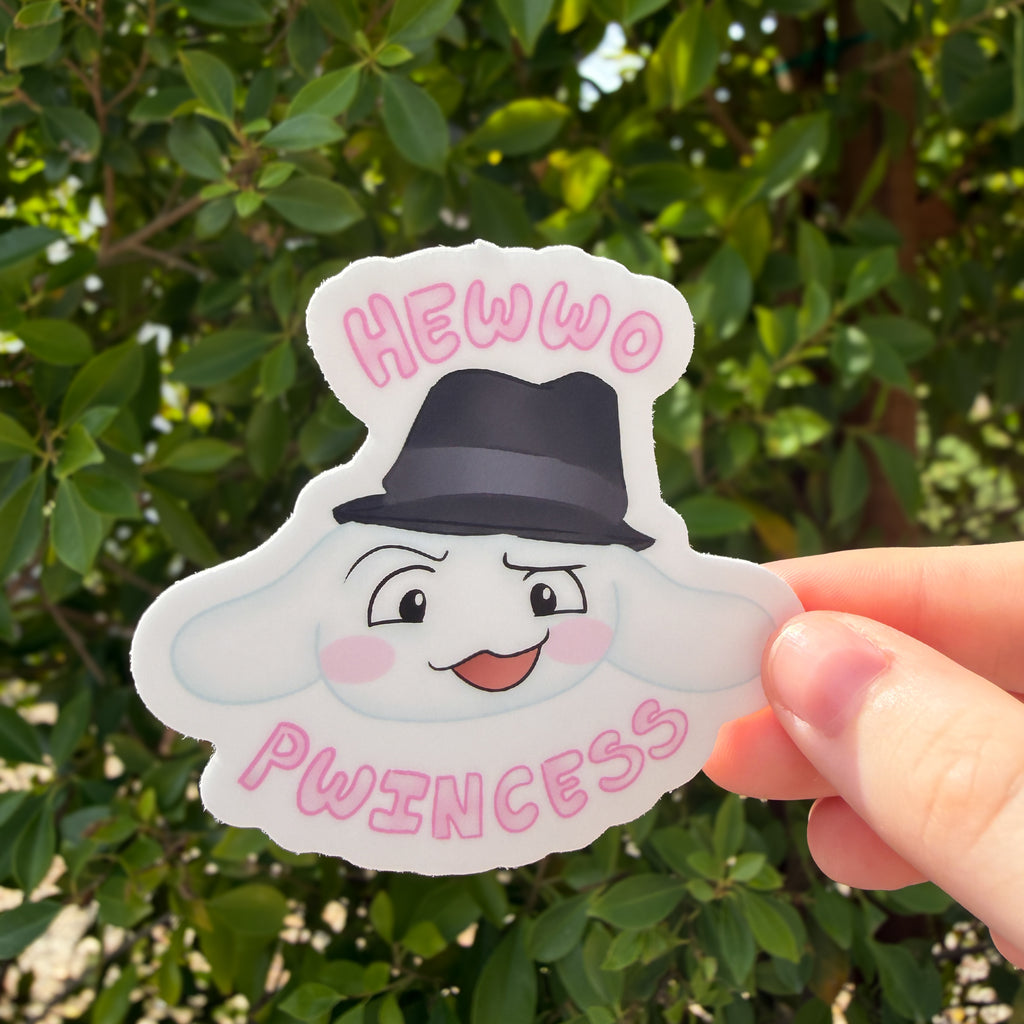 Hewwo Pwincess White Dog Magnet